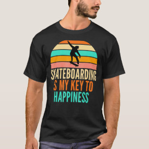 Camiseta Skateboard É Minha Chave De Felicidade Para Skateb