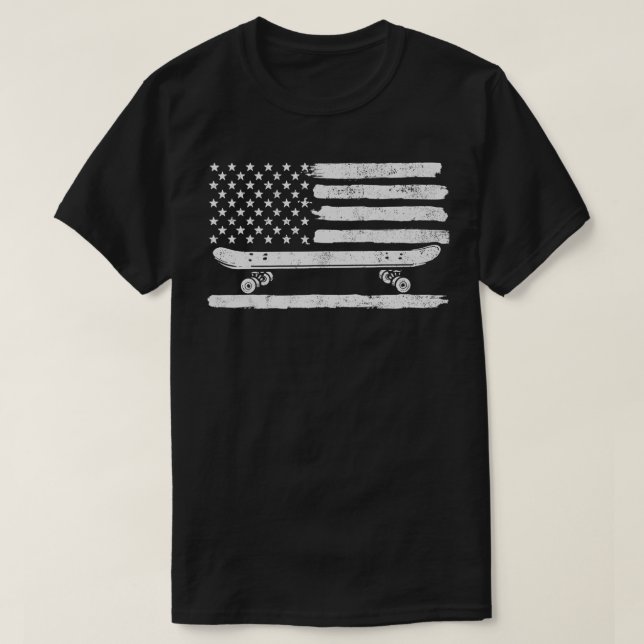 Camiseta Skateboard EUA American Skater (Frente do Design)