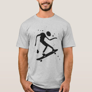 Camiseta Skateboard Gráfico de Borrão