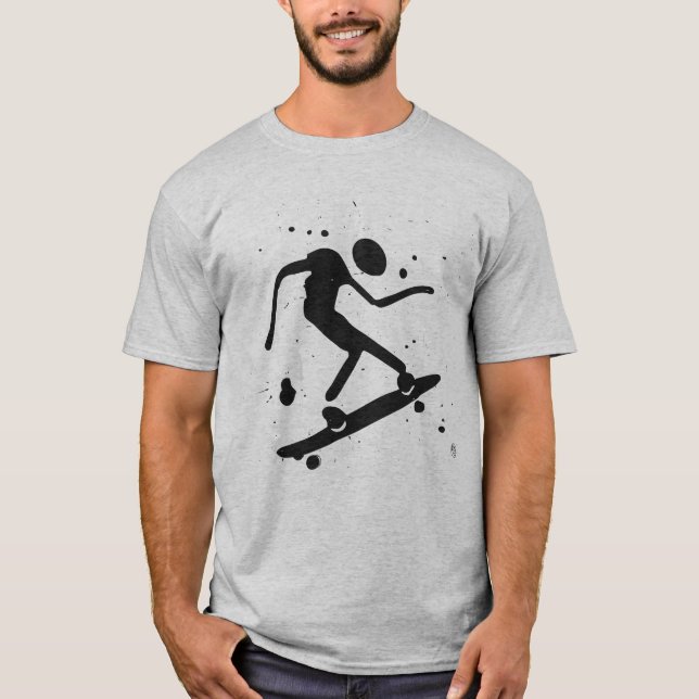 Camiseta Skateboard Gráfico de Borrão (Frente)