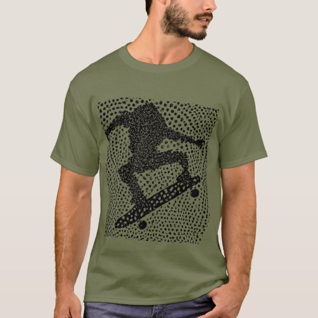 Camiseta Skateboard Gráfico de Manchas (Frente)