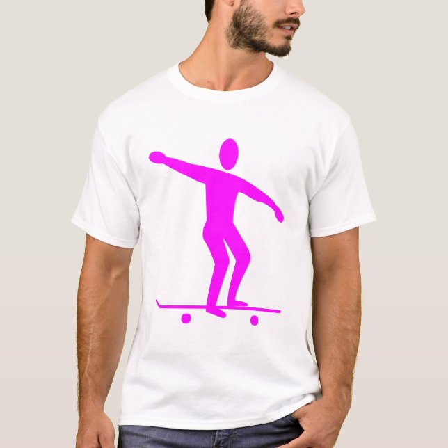 Camiseta Skateboard - Magenta (Frente)