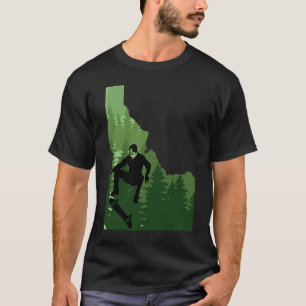 Camiseta Skateboard Map Idaho Skateboard Kickflip Skateb