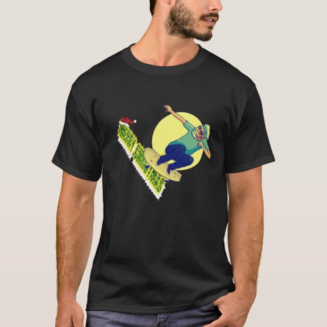 Camiseta Skateboard Natal Papai Noel 2020 Clássico T (Frente)