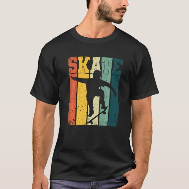 Camiseta Skateboard Ollie Vintage Retro Skateboarder (Frente)