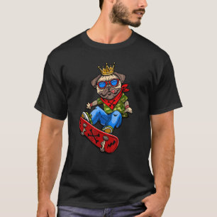 Camiseta Skateboard Pug Skateboard Dog Skater King Legal