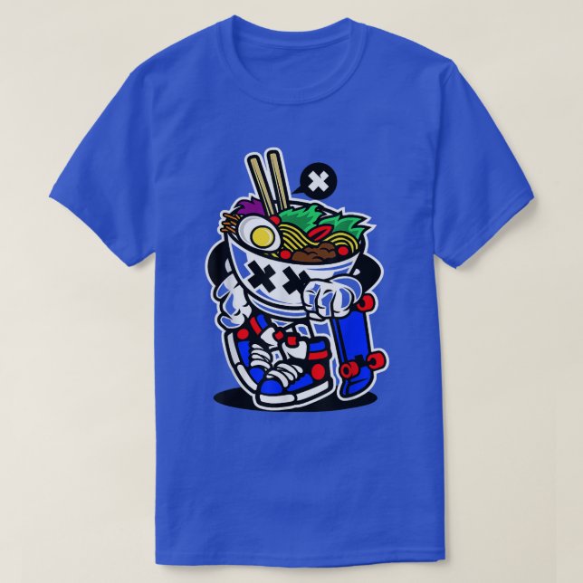Camiseta Skateboard Ramen Noodle de volta à escola Anime Tr (Frente do Design)