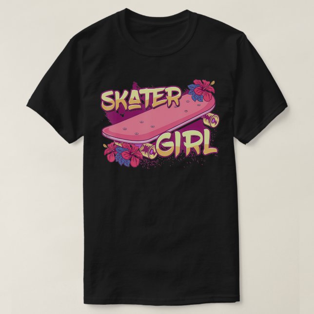 Camiseta Skateboard Rapariga do Skater (Frente do Design)