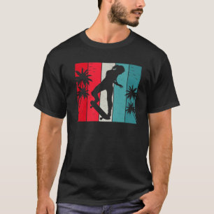 Camiseta Skateboard Retro Vintage Skate Girl Summer