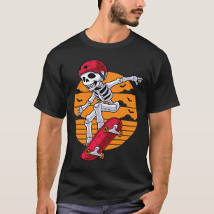 Camiseta Skateboard Skeleton Funny Skater