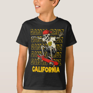 Camiseta Skateboard skeleton vintage santa cruz california