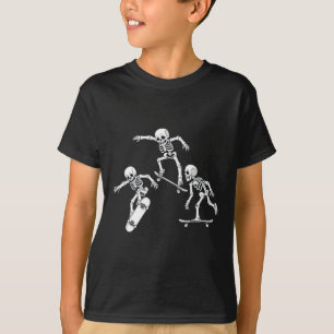 Camiseta Skateboard Skeletons Halloween Skater Boys Criança