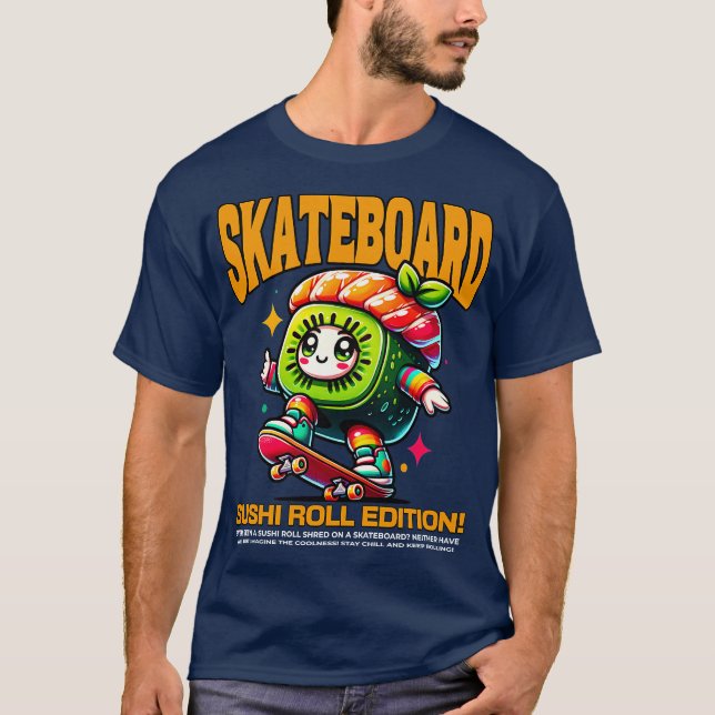 Camiseta Skateboard Sushi Roll Edition (Frente)