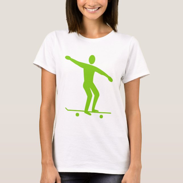 Camiseta Skateboard - Verde marciano (Frente)
