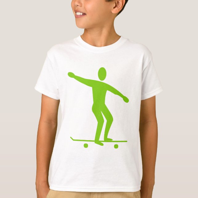 Camiseta Skateboard - Verde marciano (Frente)