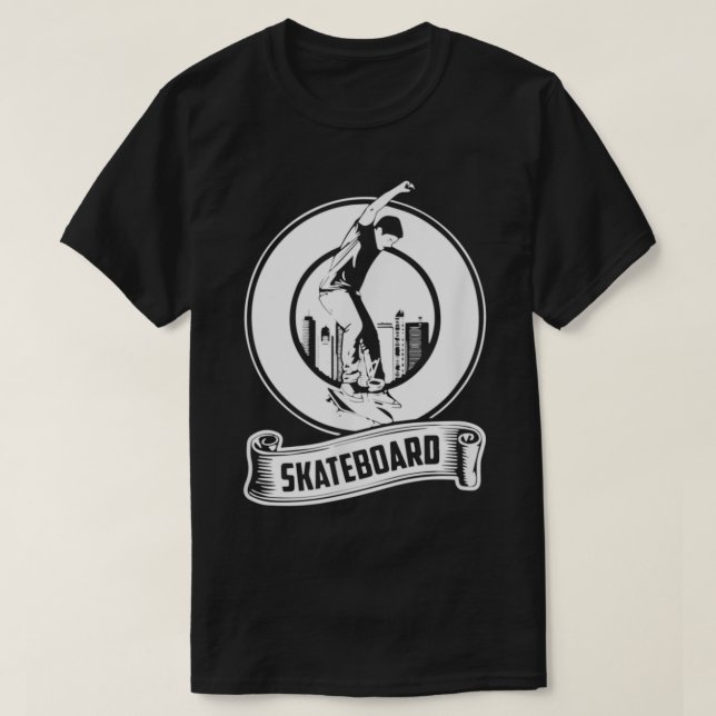 Camiseta Skateboard Vintage Retro Skateboarder (Frente do Design)