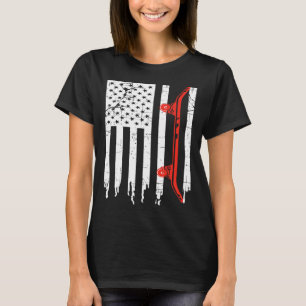 Camiseta Skateboarder Bandeira Antiga dos EUA Adolescentes 