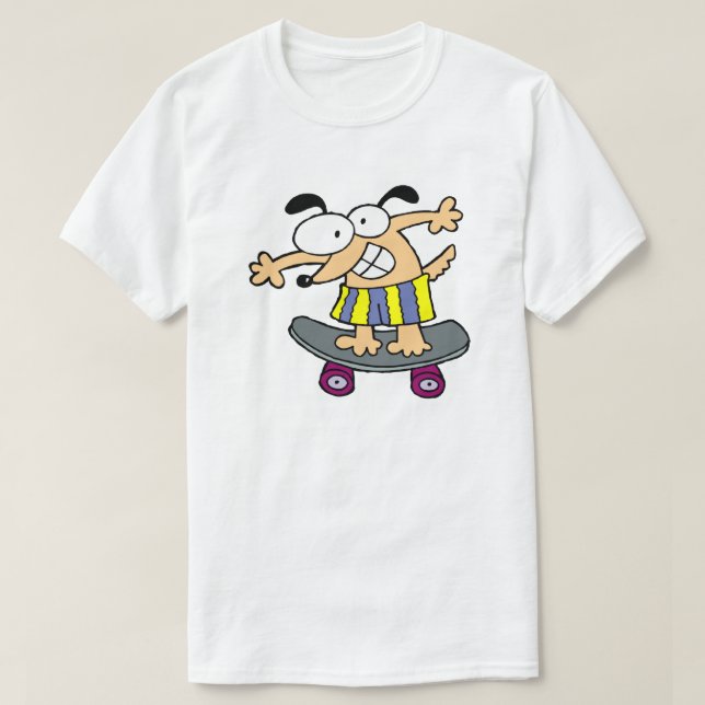 Camiseta Skateboarder Caractere Skateboard Divertido Skateb (Frente do Design)