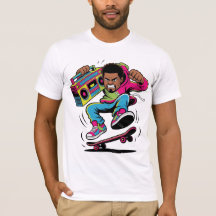 Skateboarder de Hip Hop Retro