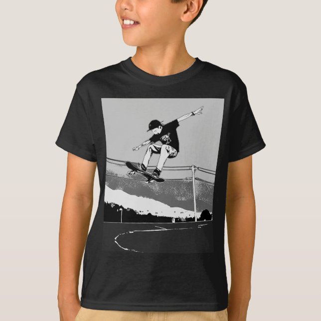 Camiseta Skateboarder Getting Air - Skateboarder Design (Frente)