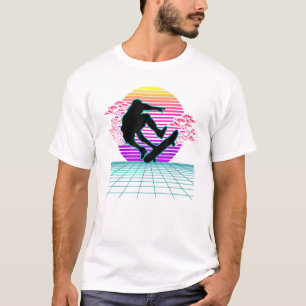 Camiseta Skateboarder Retro 80s Estilo Vaporwave Skateboard