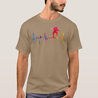 Camiseta Skateboarding Heartbeat watercolorTShirt