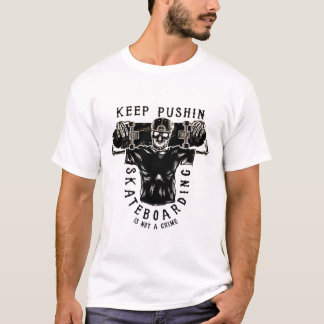Camiseta Skateboarding Is Not A Crime-Skeleton Skater Retro