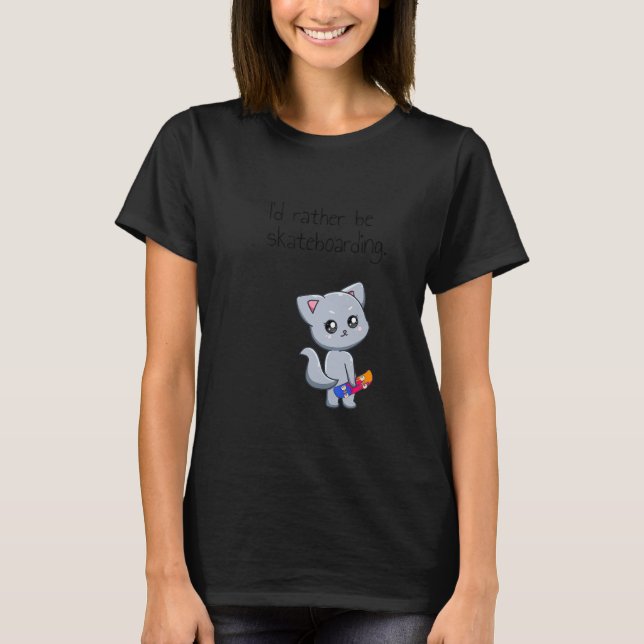 Camiseta Skateboarding Skateboard Cat Go Skateboarding 1 (Frente)