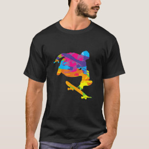 Camiseta skateborder Retro Color Skateboard Psychedelic