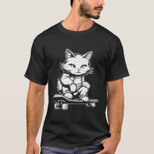 Camiseta Skater Cat Skateboarder - Skateboard