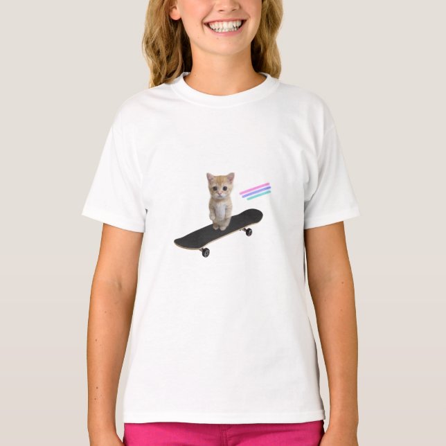 Camiseta Skater Cat T-Shirt (Frente)