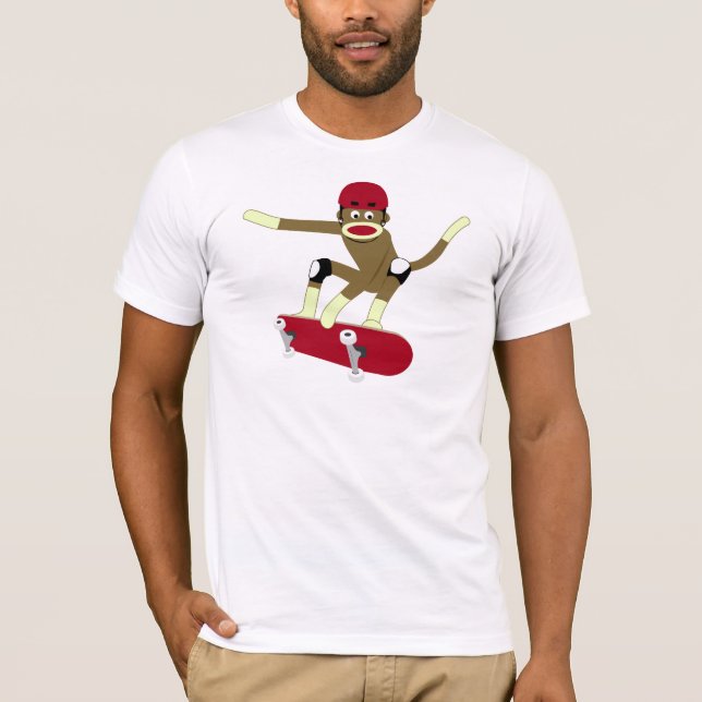 Camiseta Skater do macaco da peúga (Frente)