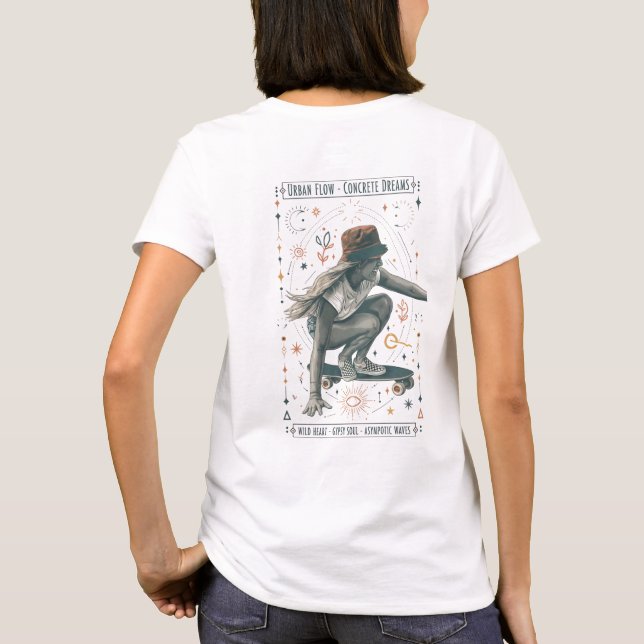 Camiseta Skater Dreams Aesthetic Graphic T-Shirt (Verso)