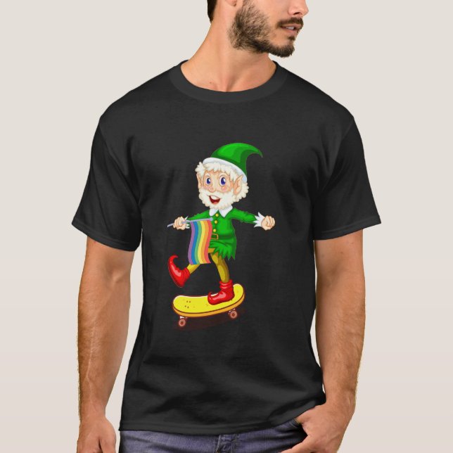 Camiseta Skater Elf Christmas Cute Lgbt Q Orgulho gay X Mas (Frente)