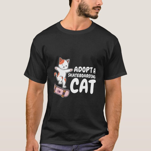 Camiseta Skater Feline Skateboarding Skateboarder Skateboar (Frente)