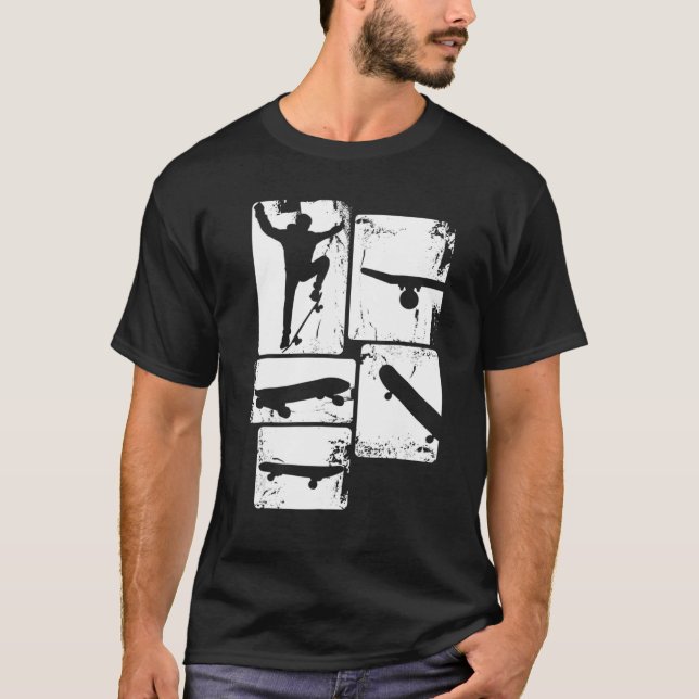 Camiseta Skater Skateboard Retro Skateboard Para Jovens (Frente)