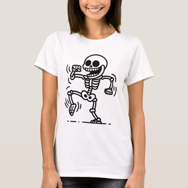 Camiseta  “Skater Skull – Ride or Die Skeleton” (Frente)