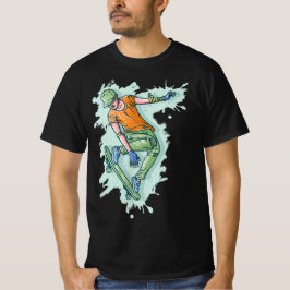 Camiseta Skater Voador Colorido, Ilustração Engraçada
