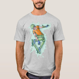 Camiseta Skater Voador Colorido, Ilustração Engraçada