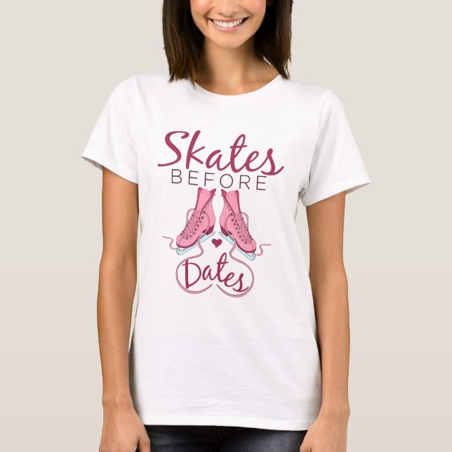 Camiseta Skates Antes De Datas Fecho Figura Ice Patinador (Frente)