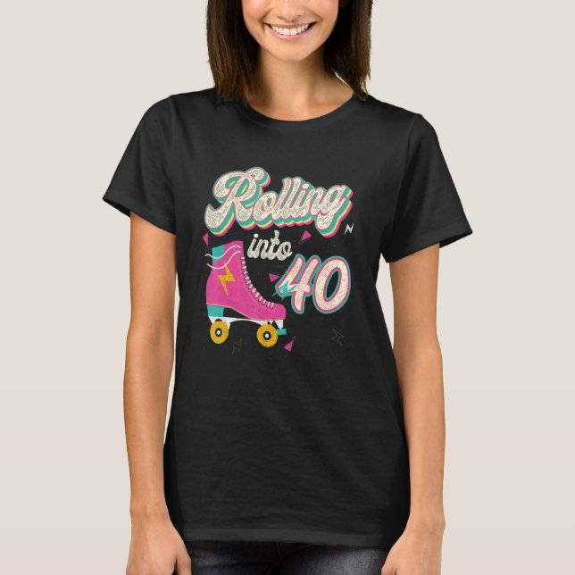 Camiseta Skates com cilindro de aniversário de 40 anos entr (Frente)