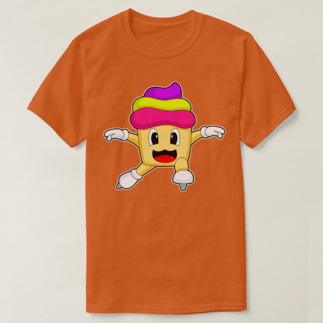 Camiseta skates de gelo com gelo cupcake (Frente do Design)