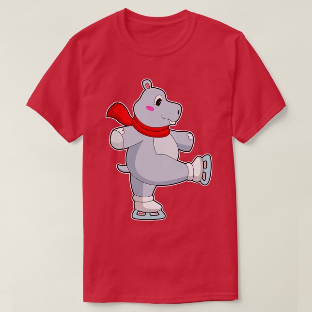 Camiseta Skates de gelo com gelo de Hippo (Frente do Design)