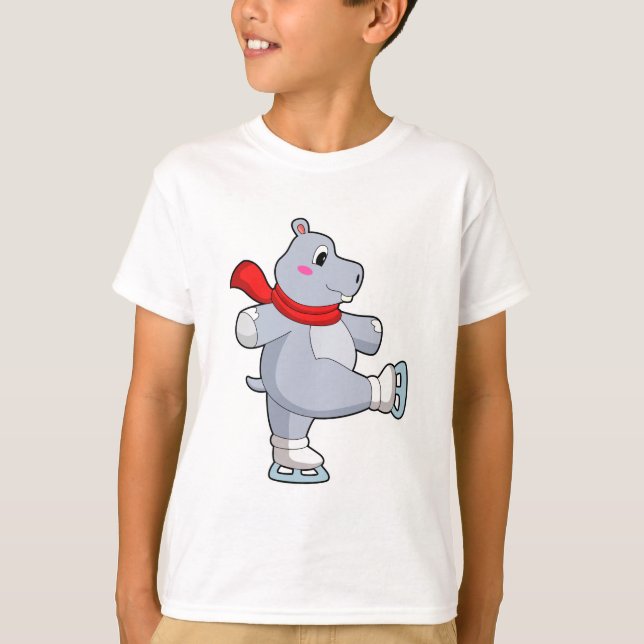 Camiseta Skates de gelo com gelo de Hippo (Frente)
