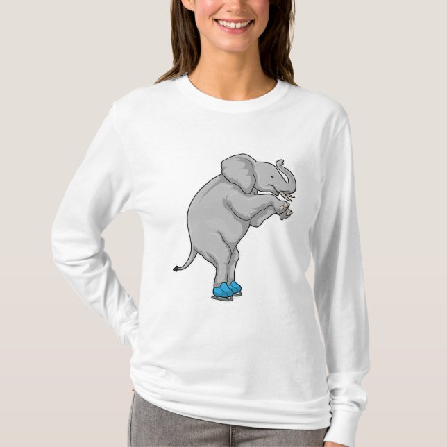 Camiseta Skates de gelo com gelo elefante (Frente)