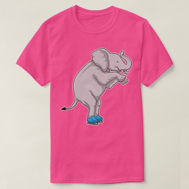 Camiseta Skates de gelo com gelo elefante 2 (Frente do Design)
