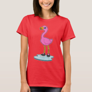 Camiseta Skates de gelo com gelo Flamingo
