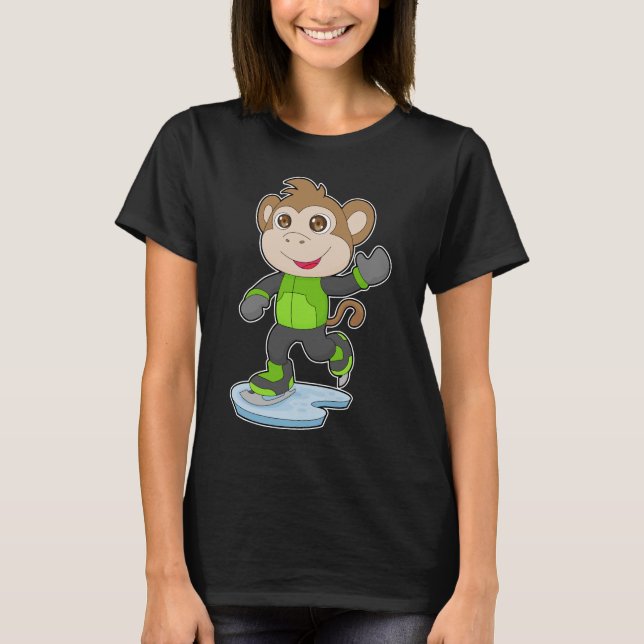 Camiseta Skates de gelo com gelo macaco (Frente)
