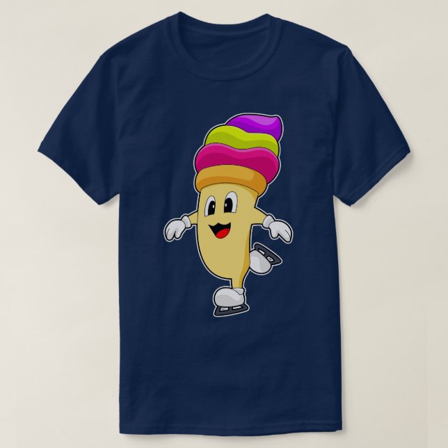 Camiseta skates de gelo com gelo sorvete (Frente do Design)