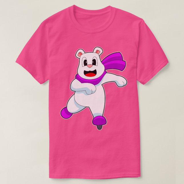 Camiseta Skates de gelo com urso polar (Frente do Design)